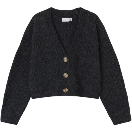 Name It Dark Grey Melange Holly Short Strik Cardigan Noos