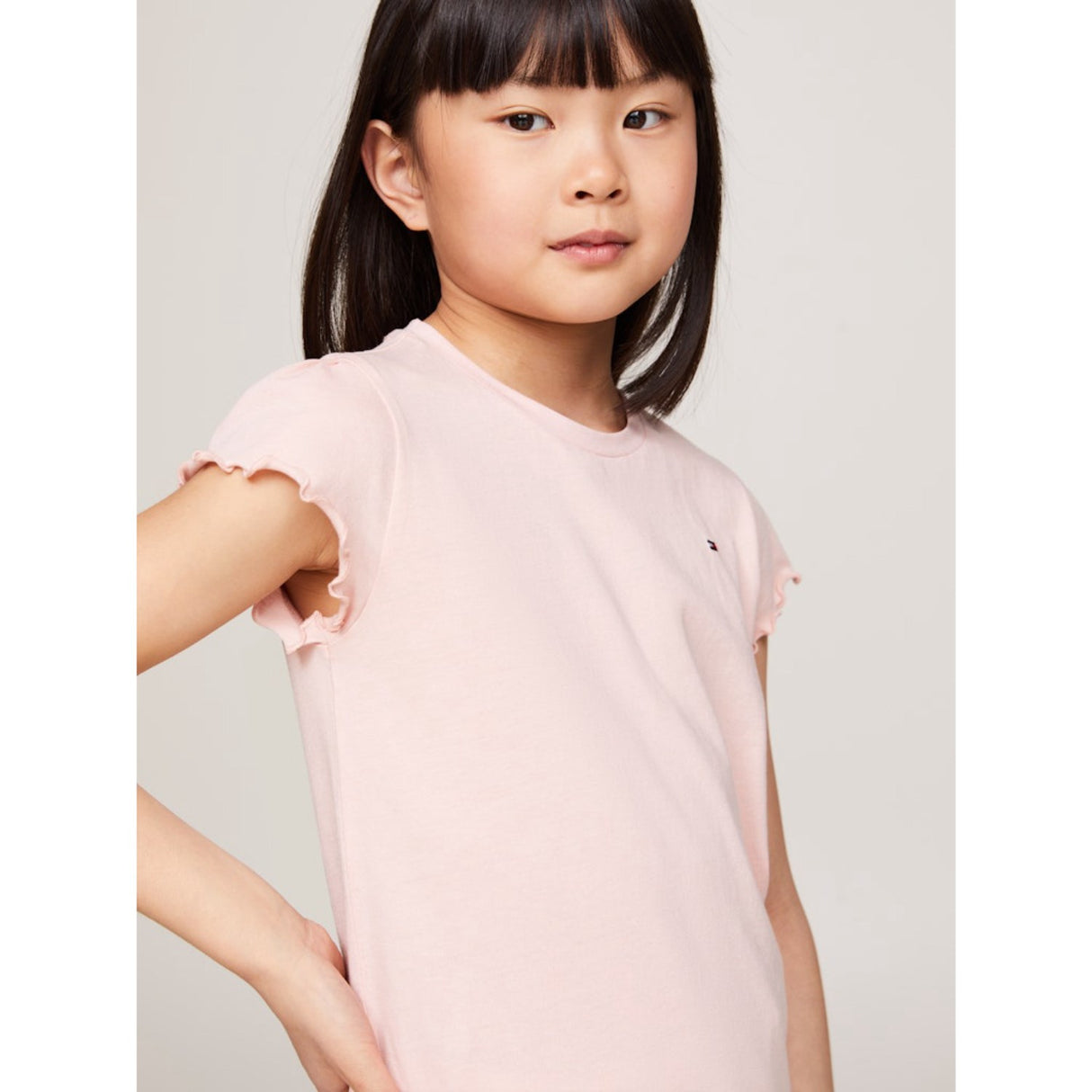 Tommy Hilfiger Soft Rose Essential Ruffle Sleeve T-Shirt 3