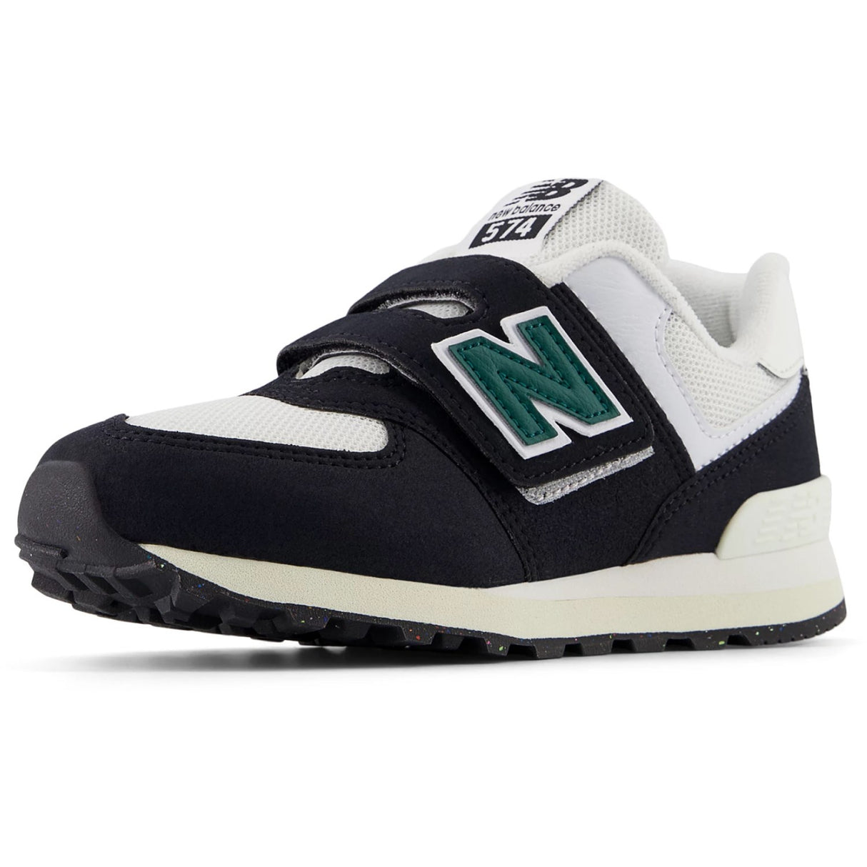 New Balance Black 574 Kids Hook & Loop Sneakers