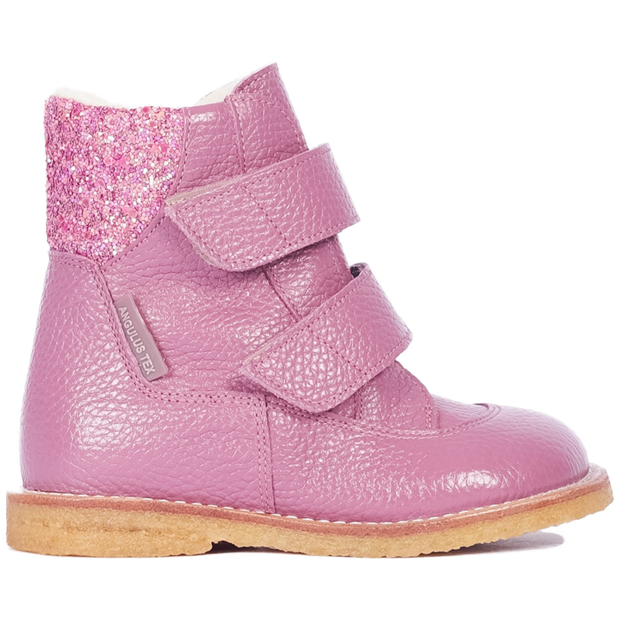 Angulus Heather/Heather Glitter Tex Känga med Velcro Stängning