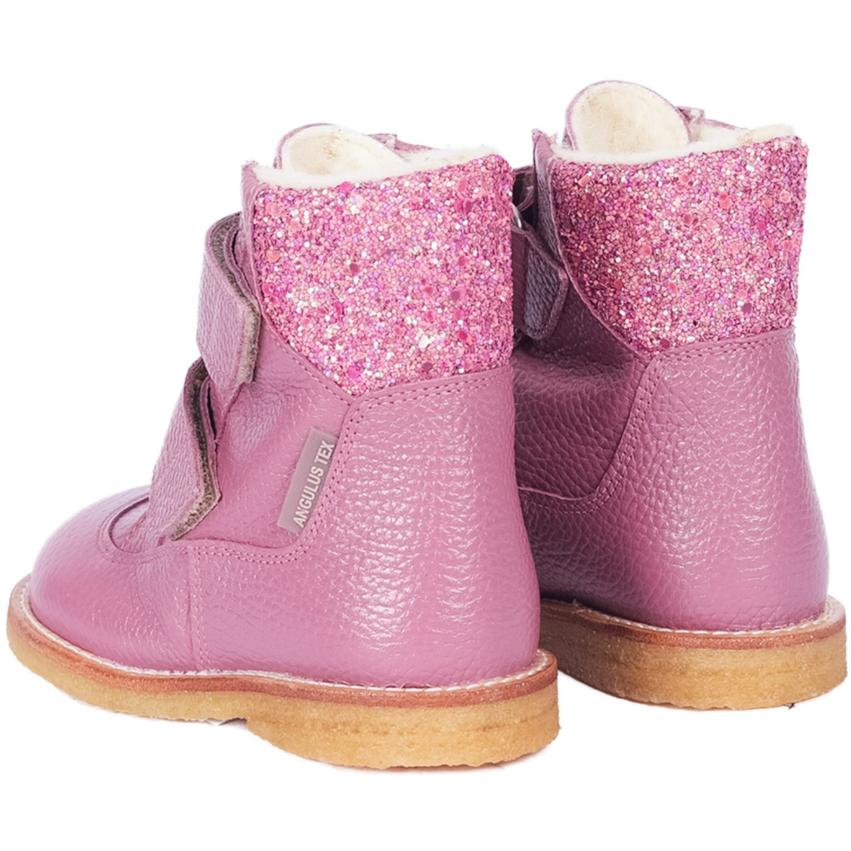 Angulus Heather/Heather Glitter Tex Känga med Velcro Stängning