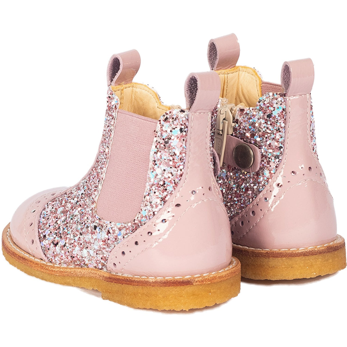 Angulus Mauve/Mauve Glitter Classic Chelsea Boot med Glittrande Glitter 3