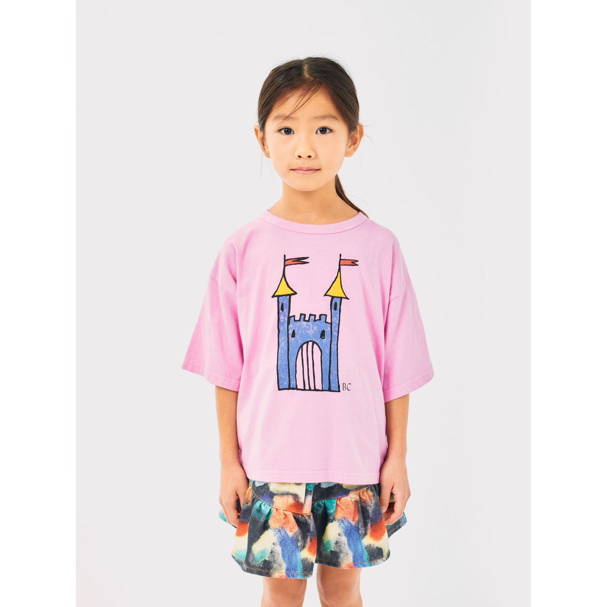 Bobo Choses Pink Faraway Castle Short Sleeve T-Shirt 2