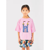 Bobo Choses Pink Faraway Castle Short Sleeve T-Shirt 2