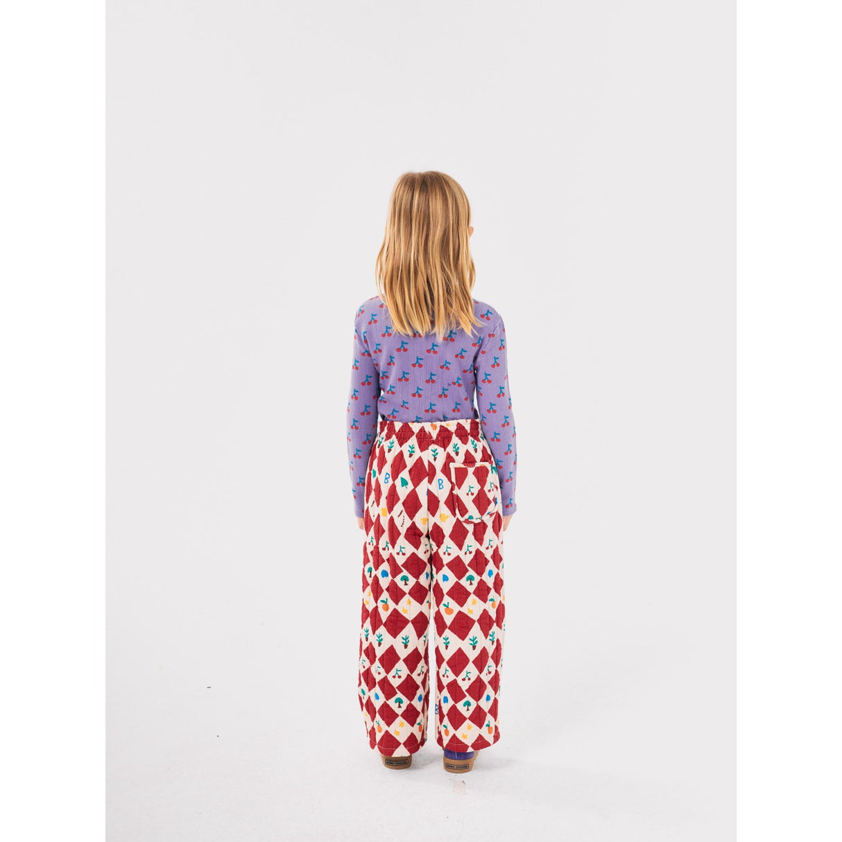 Bobo Choses Lavender Cherry All Över Turtle Neck Blus