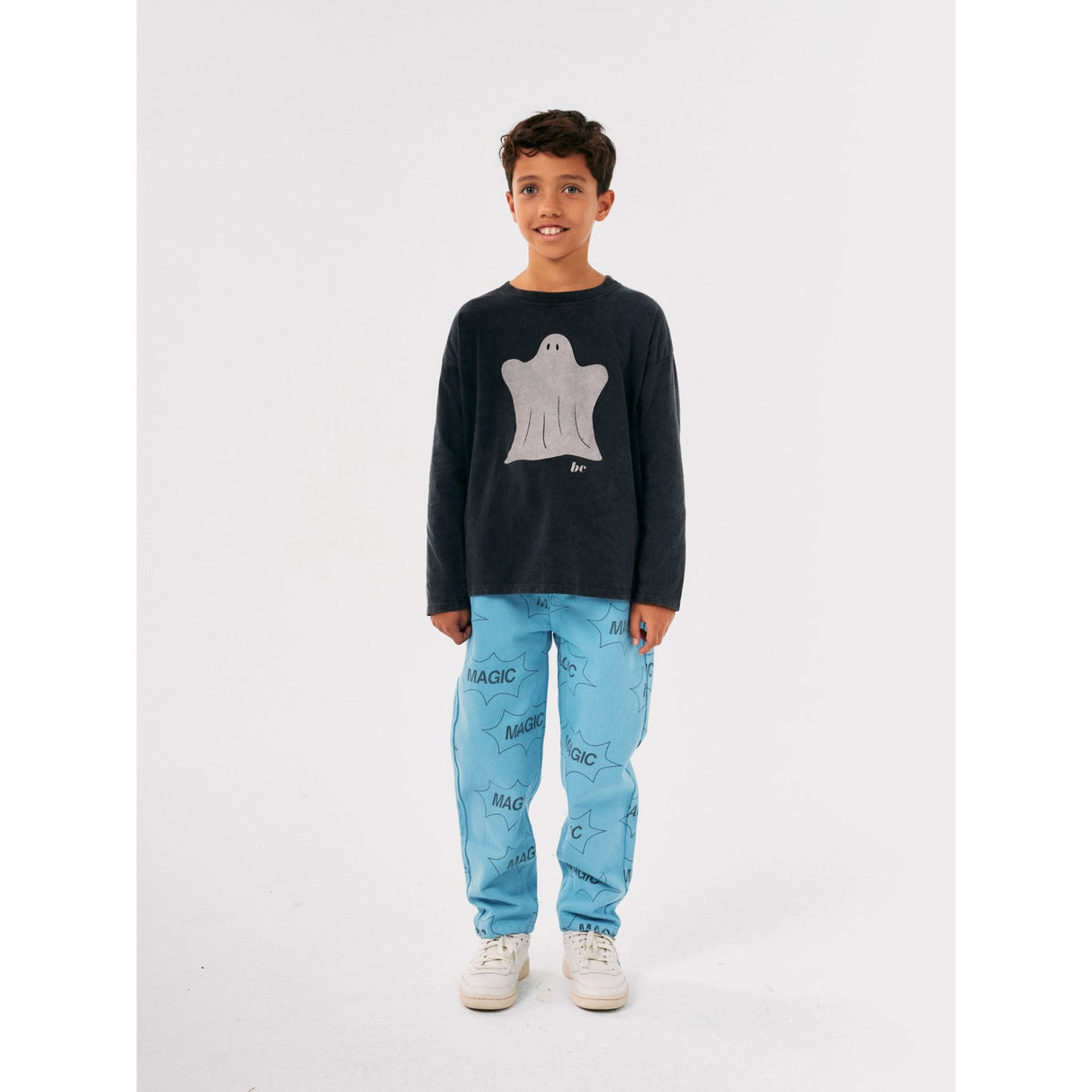 Bobo Choses Light Blue It'S Magic All Över Denim Baggy Pants