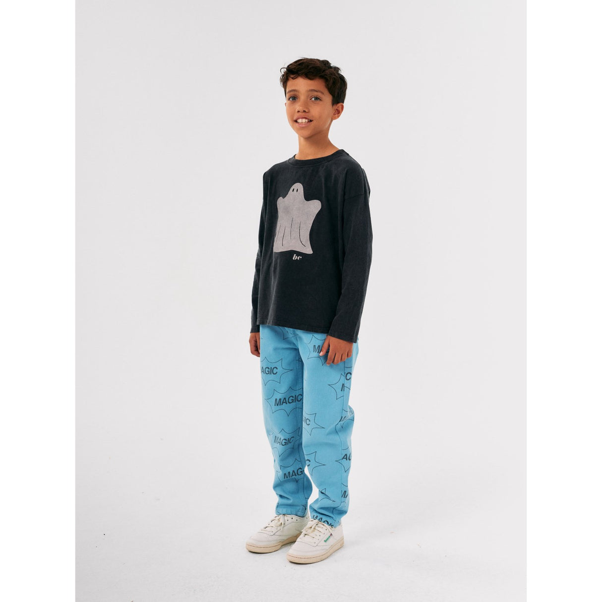 Bobo Choses Light Blue It'S Magic All Över Denim Baggy Pants