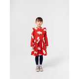 Bobo Choses Red Freedom Bird All Över Ruffle Dress