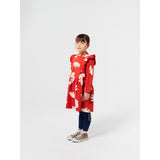 Bobo Choses Red Freedom Bird All Över Ruffle Dress