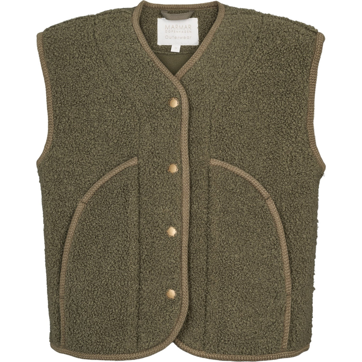 MarMar Bonded Teddy Olive Leaf Jolly Fleece Väst