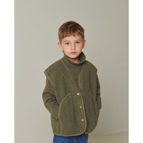 MarMar Bonded Teddy Olive Leaf Jolly Fleece Väst