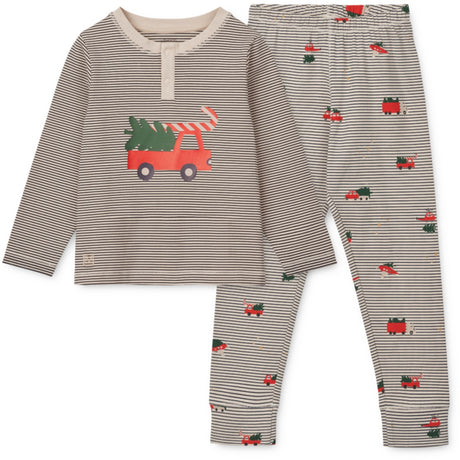 LIEWOOD Holiday Vehicle / Stripe Navy Wilhelm Printed Pyjamas Set