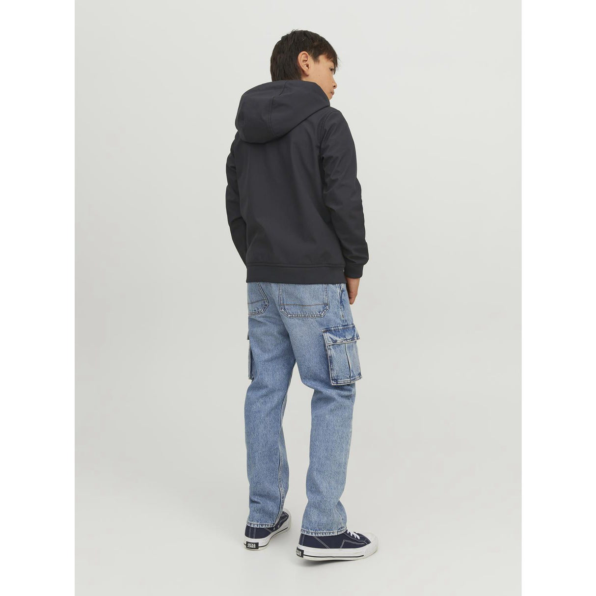 Jack & Jones Junior Svart Basic Softshelljacka med huva Noos
