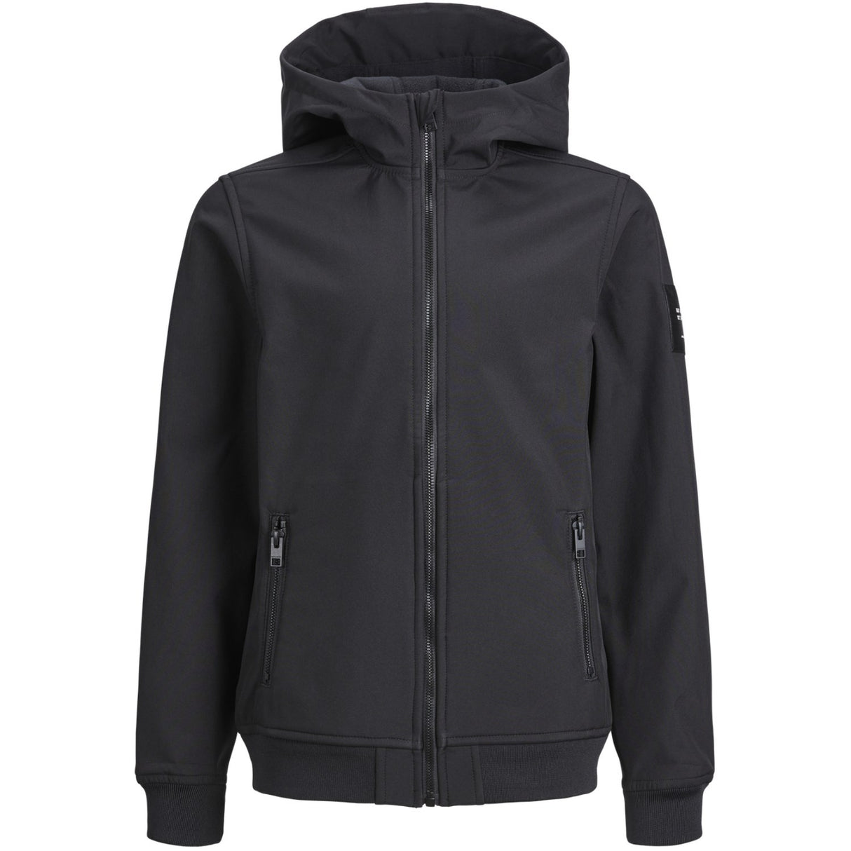 Jack & Jones Junior Svart Basic Softshelljacka med huva Noos