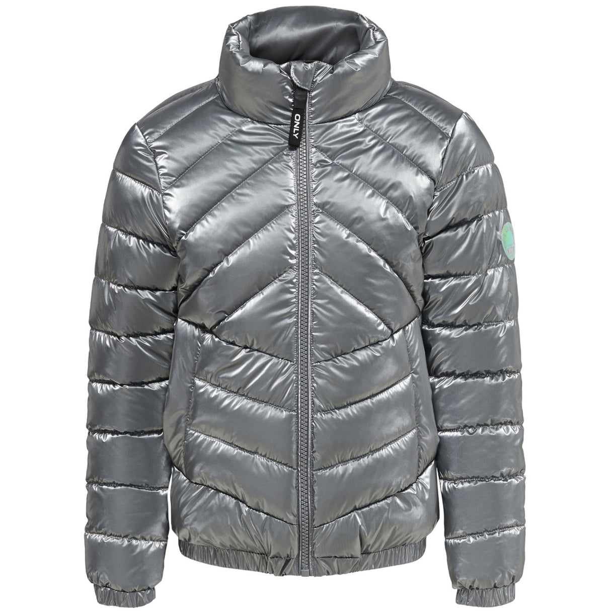 barn ONLY Silver Talia Shine Quilted Jacket