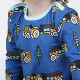 Småfolk Federal Blue Långärmad Jumpsuit med Traktor