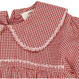 Copenhagen Colors Red Check Combi Check Blouse W. Collar 4