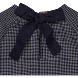 Copenhagen Colors Navy Check Combi Check Dress W. Bow 5