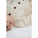 Copenhagen Colors Cream Classic Baby Cotton Cable Cardigan