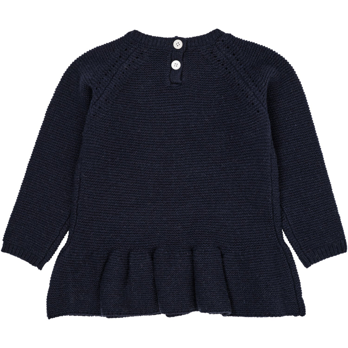 Copenhagen Colors Navy Blus i Lammull M. Volang og Rosett Emb.