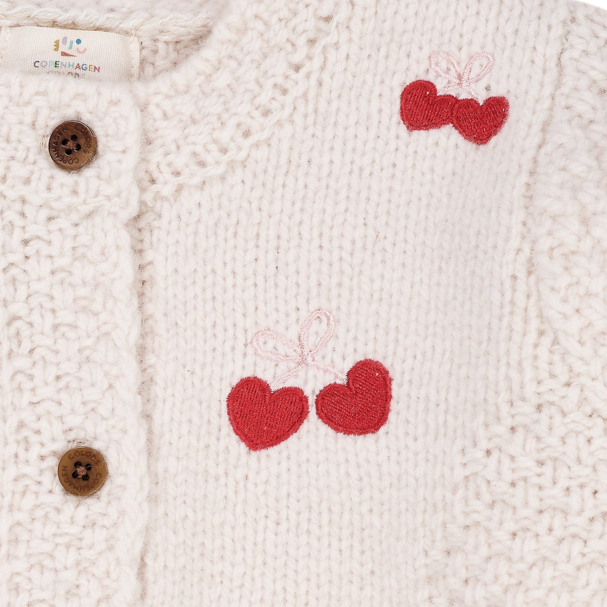 Copenhagen Colors Cream Lambwool Cardigan W. Bow Emb 6