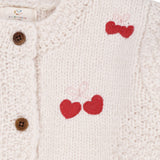 Copenhagen Colors Cream Lambwool Cardigan W. Bow Emb 14