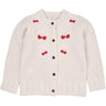 Copenhagen Colors Cream Lambwool Cardigan W. Bow Emb