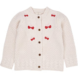 Copenhagen Colors Cream Lambwool Cardigan W. Bow Emb 9