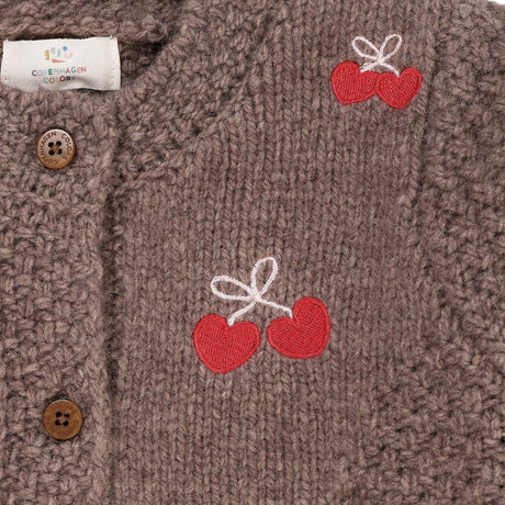 Copenhagen Colors Natural Melange Lambwool Cardigan W. Bow Emb 2