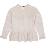 Copenhagen Colors Pale Cream Melange Merino Knit Blouse With Frill 6