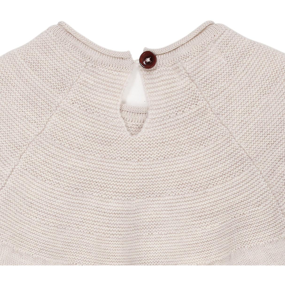 Copenhagen Colors Pale Cream Melange Merino Knit Blouse With Frill 5