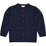 Copenhagen Colors Navy Merino Knitted Cardigan M. Bred Rib