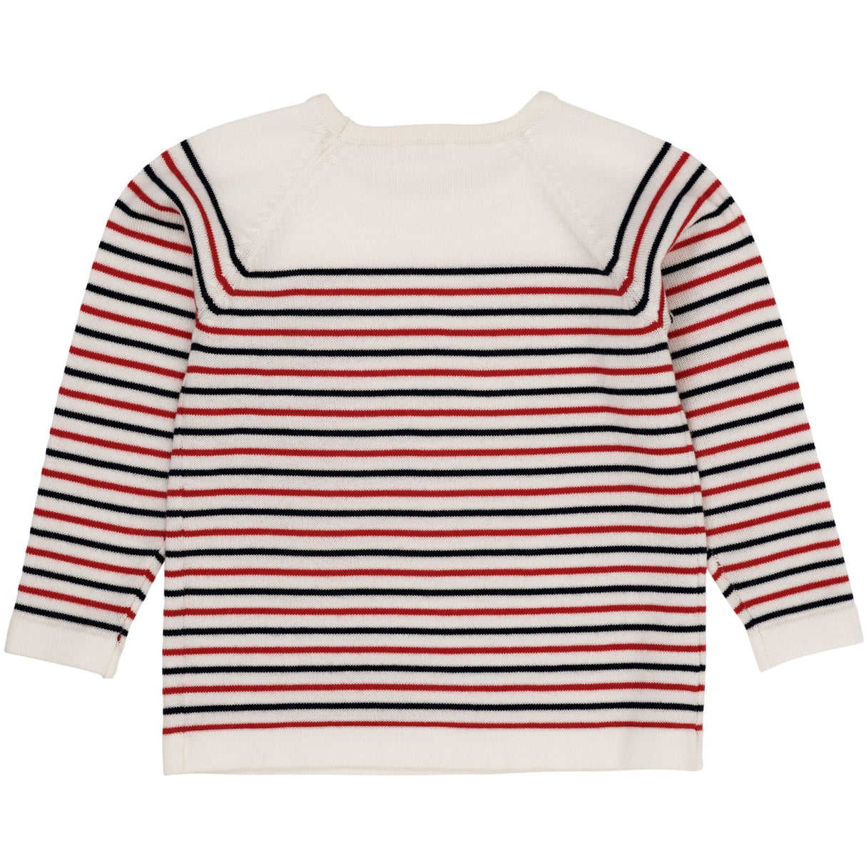 Copenhagen Colors Cream/Navy/Red Combi Merino Striped Blouse 3