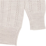 Copenhagen Colors Pale Cream Melange Merino Pattern Cardigan M. Krage