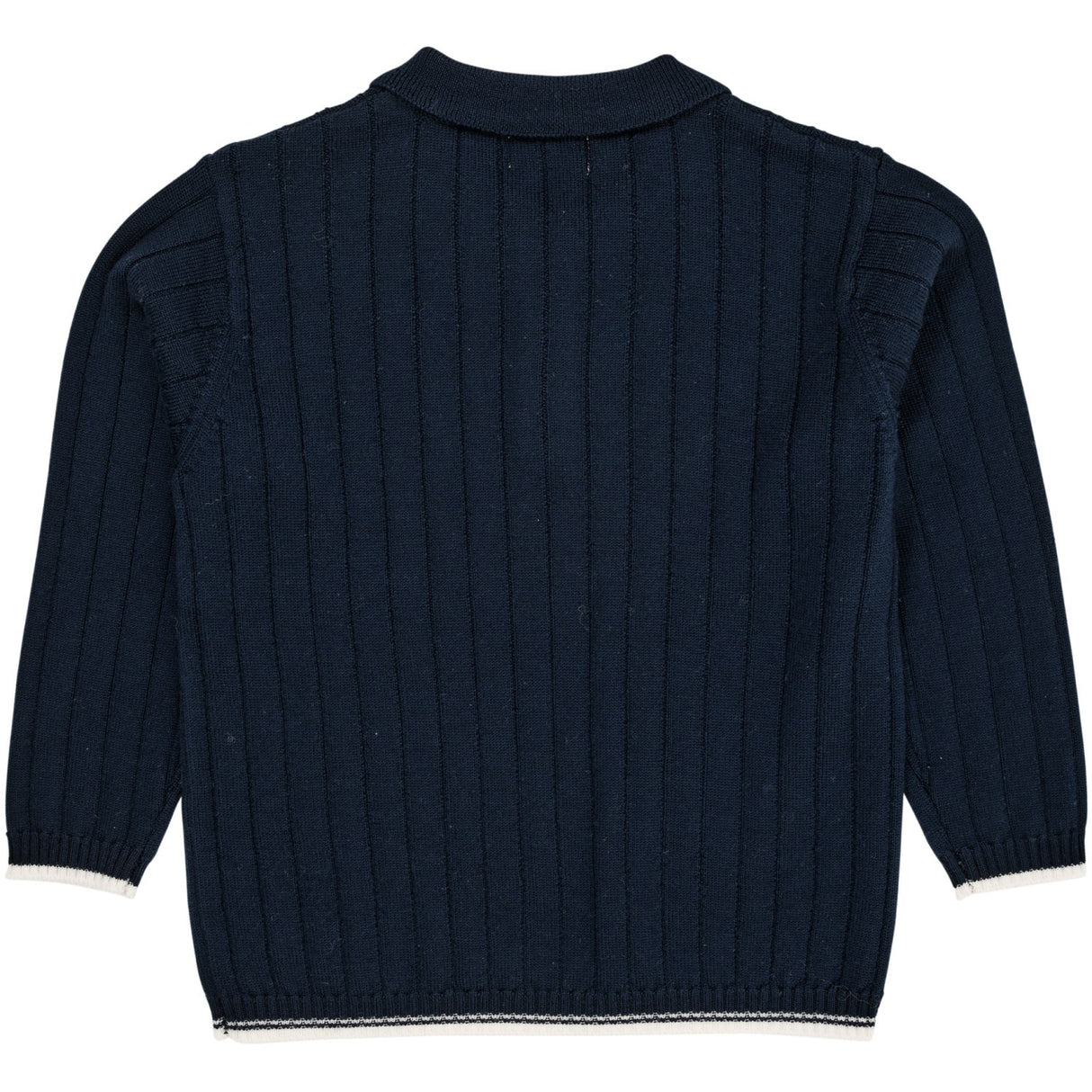 Copenhagen Colors Navy/Cream Combi Merino Pikétröja Shirt