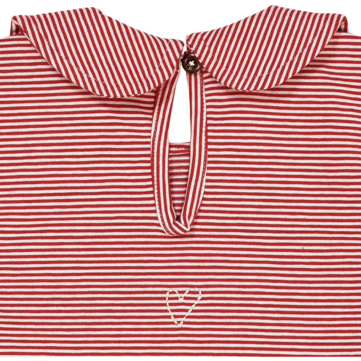 Copenhagen Colors Red/Cream Stripe Striped Blouse W. Collar 5