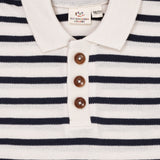 Copenhagen Colors Navy/Cream Stripe Striped Pique Pikétröja