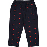 Copenhagen Colors Navy W. Red Hearts Twill Heart Byxor