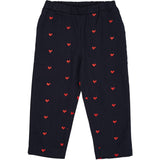 Copenhagen Colors Navy W. Red Hearts Twill Heart Byxor