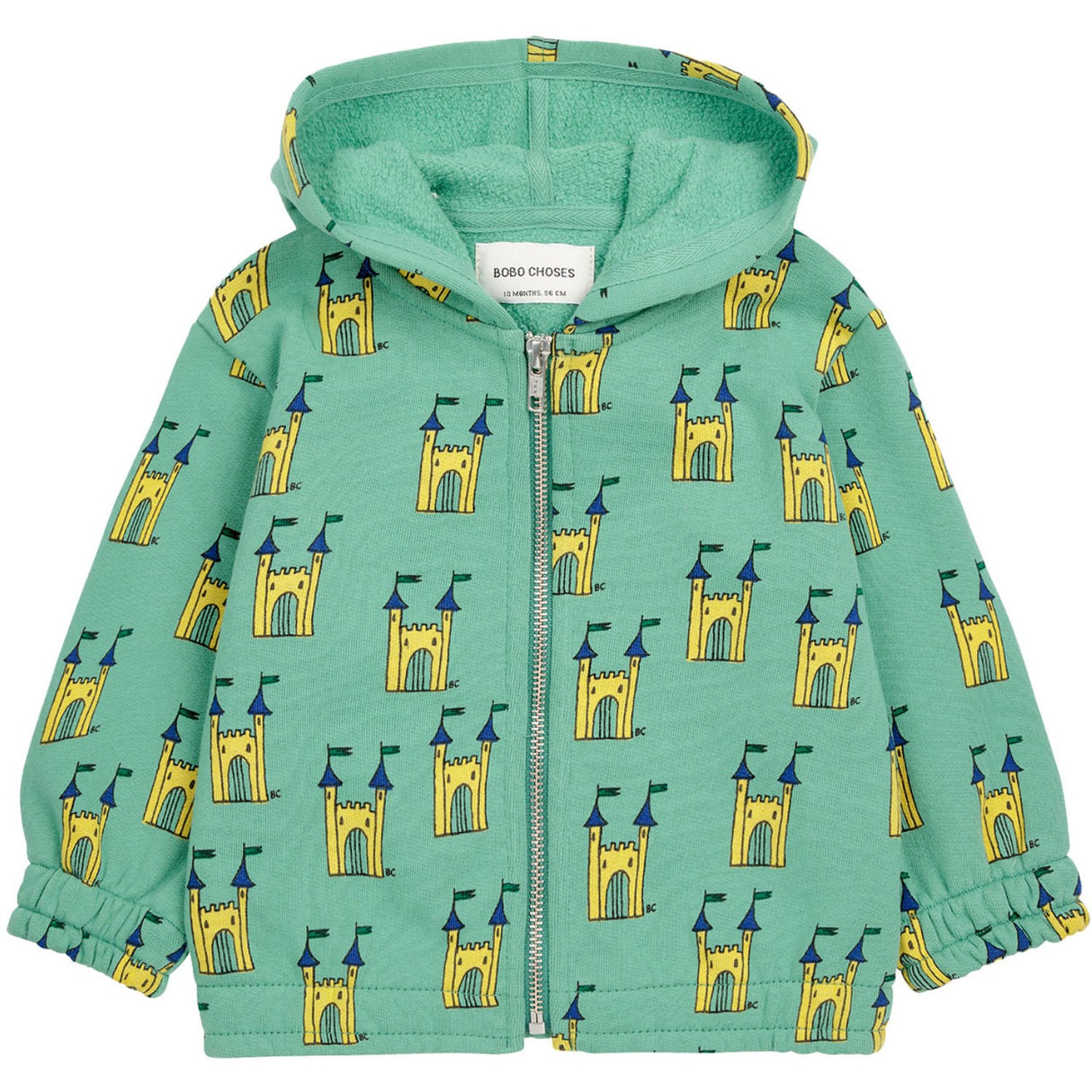 Bobo Choses Green Faraway Castle All Över Zipped Sweatshirt