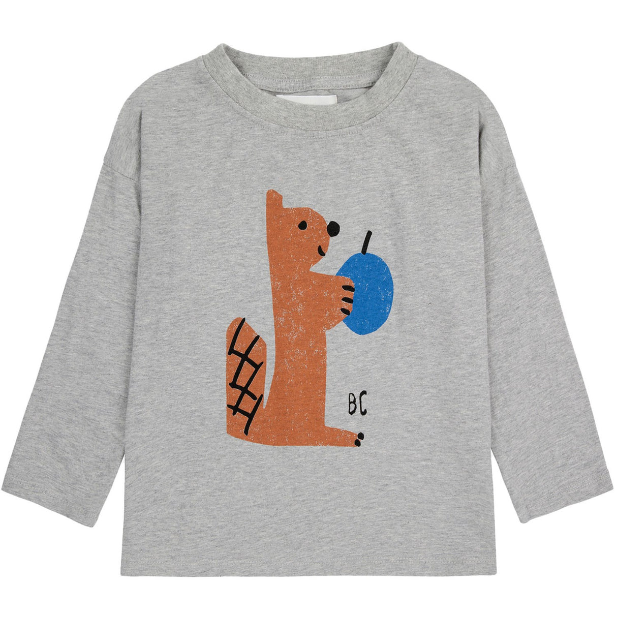 Bobo Choses Light Heather Grey Hungry Squirrel T-Shirt