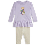Ralph Lauren Baby Spring Iris/Oatmeal Hthr Blouse Leggings Set