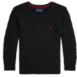 Pikétröja Ralph Lauren Pikétröja Black Cable Sweater