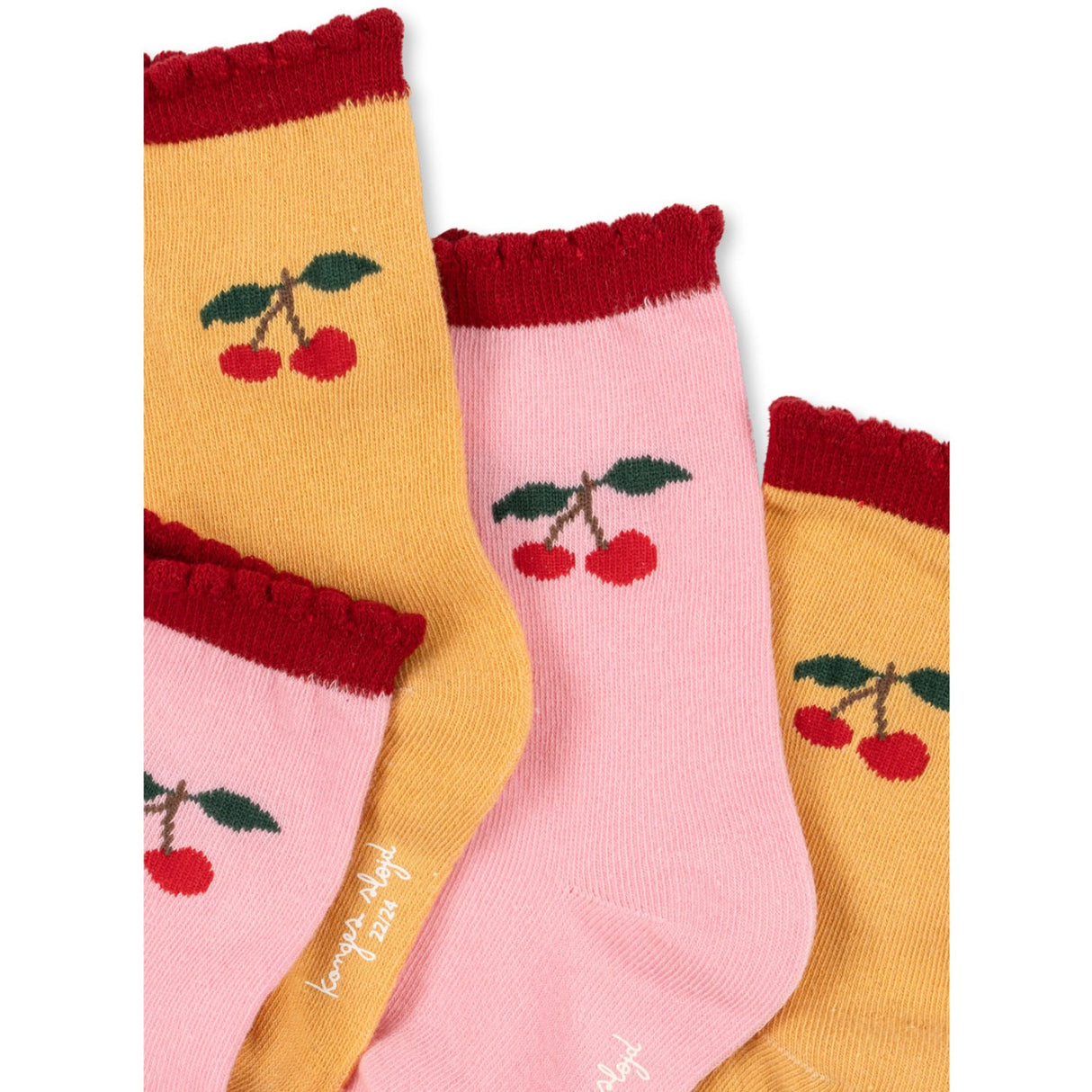 Konges Sløjd Cherry 2 Pack Jaquard Frill Socks