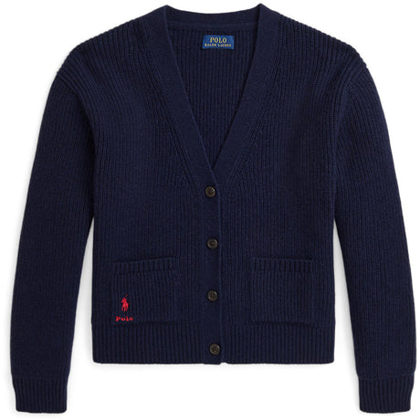 Pikétröja Ralph Lauren Hunter Navy w. Red Print Cardigan