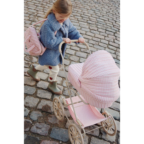 Konges Sløjd Powder Pink Check Doll Pram 2