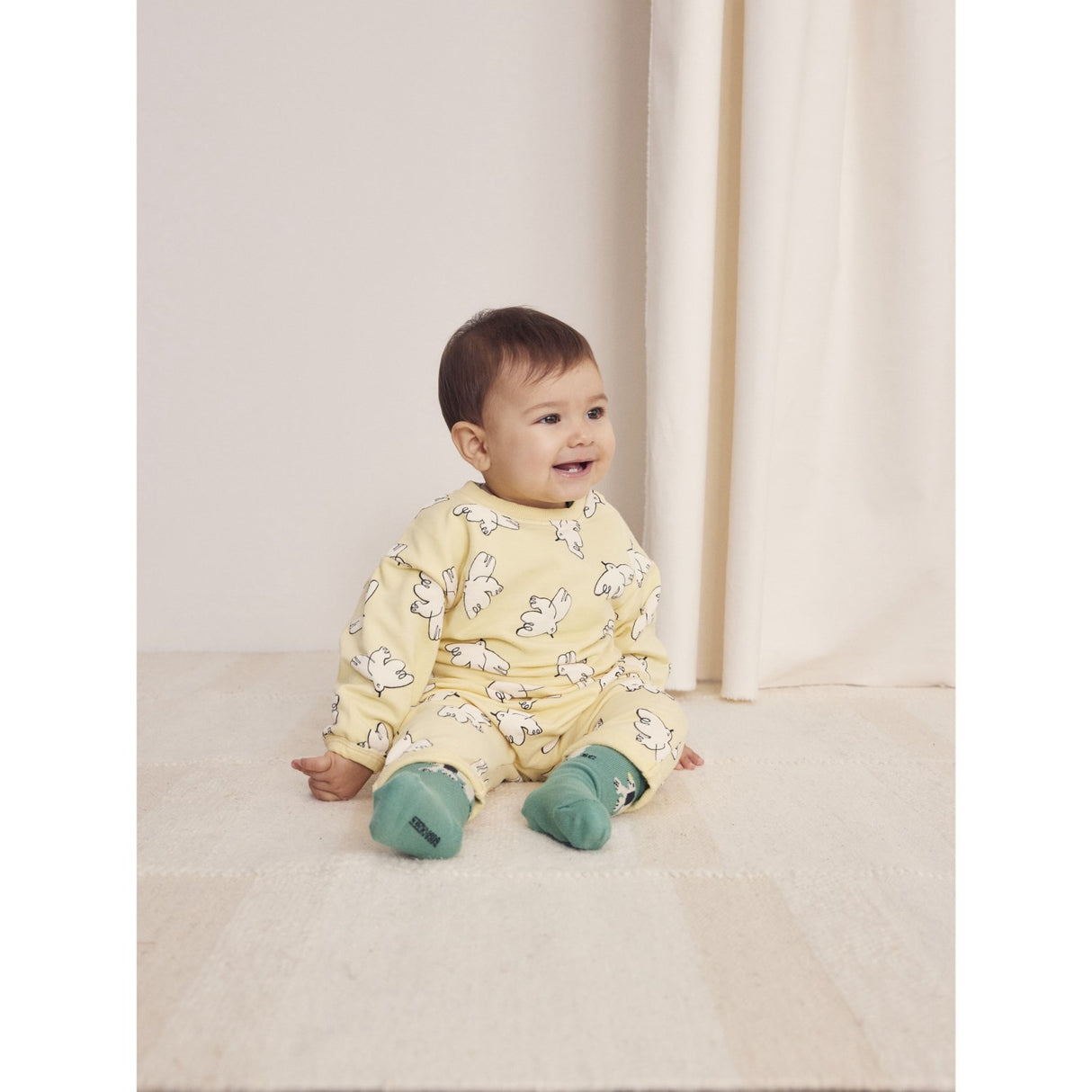 Bobo Choses Light Yellow Freedom Bird All Över Leggings 2