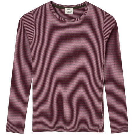 Mads Nørgaard Rosin/Carmine Rose 2x2 Cotton Stripe Talino Blus