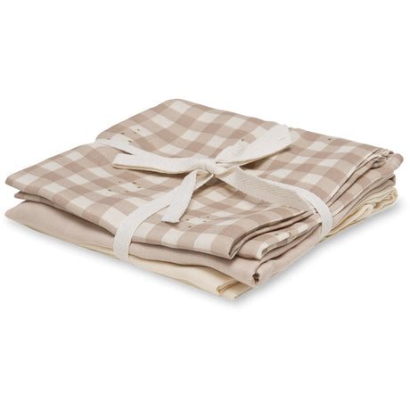 That's Mine Stardust Check Beige Bora Muslin Tygblöjor 3-Pack