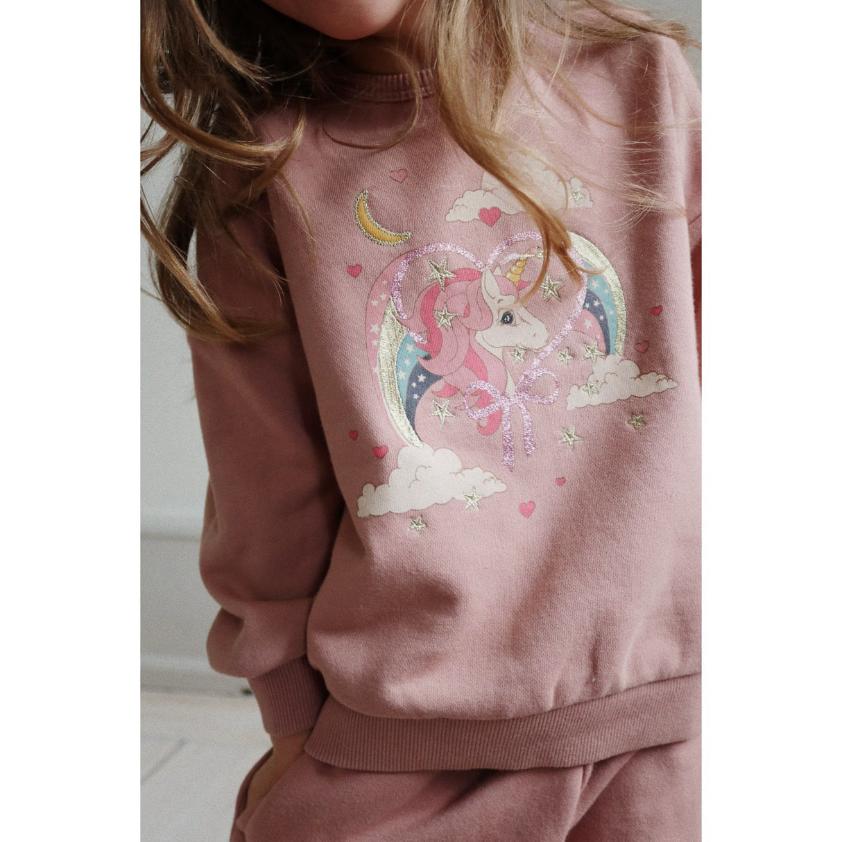 Konges Sløjd Mahochany Rose Lou Glitter Sweat Shirt Ocs